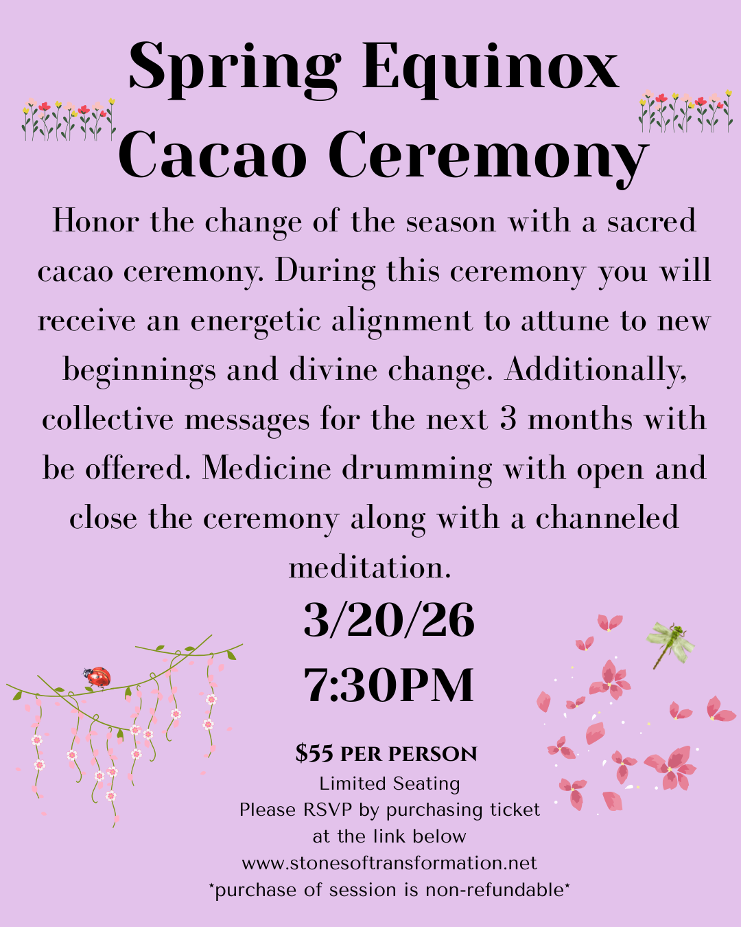 Spring Equinox Cacao Ceremony 3/20/26 - Stones of Transformation