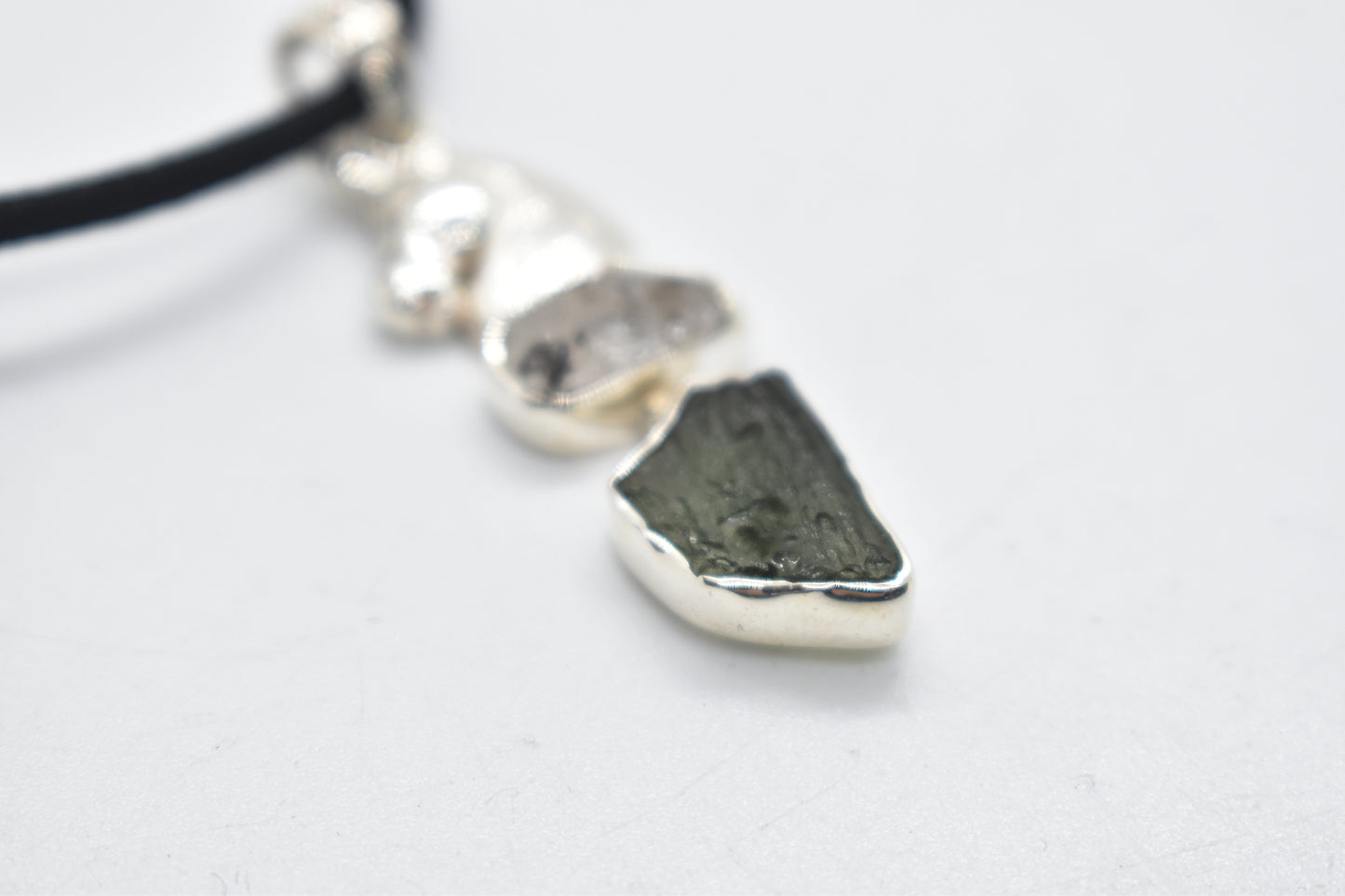 Herkimer Diamond and Moldavite Necklace