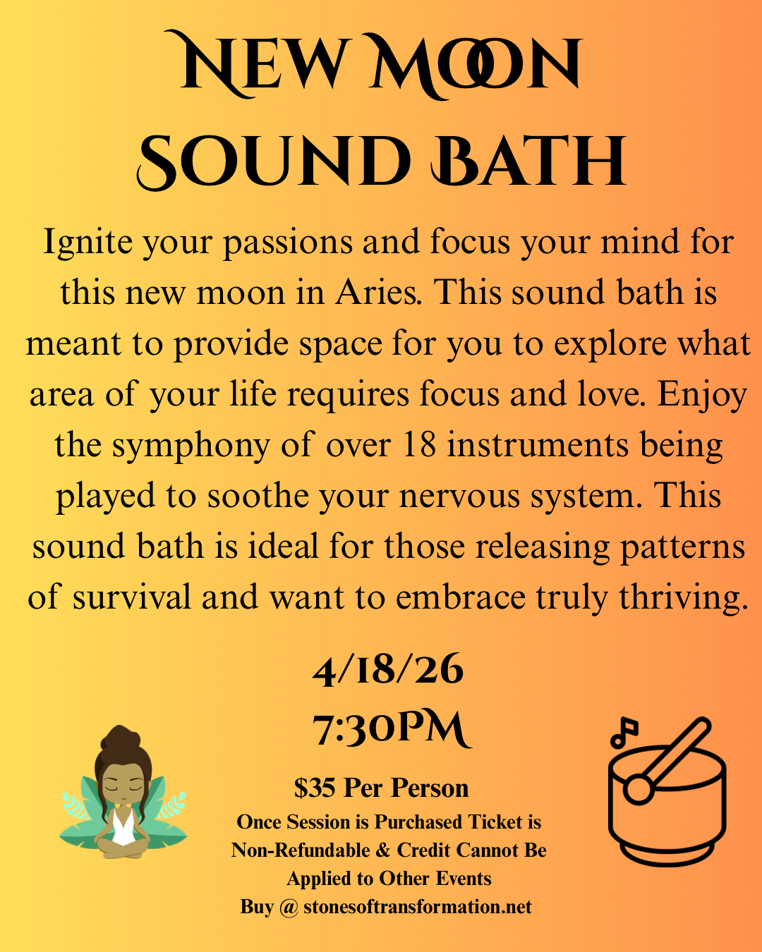 New Moon Sound Bath 4/18/26 - Stones of Transformation