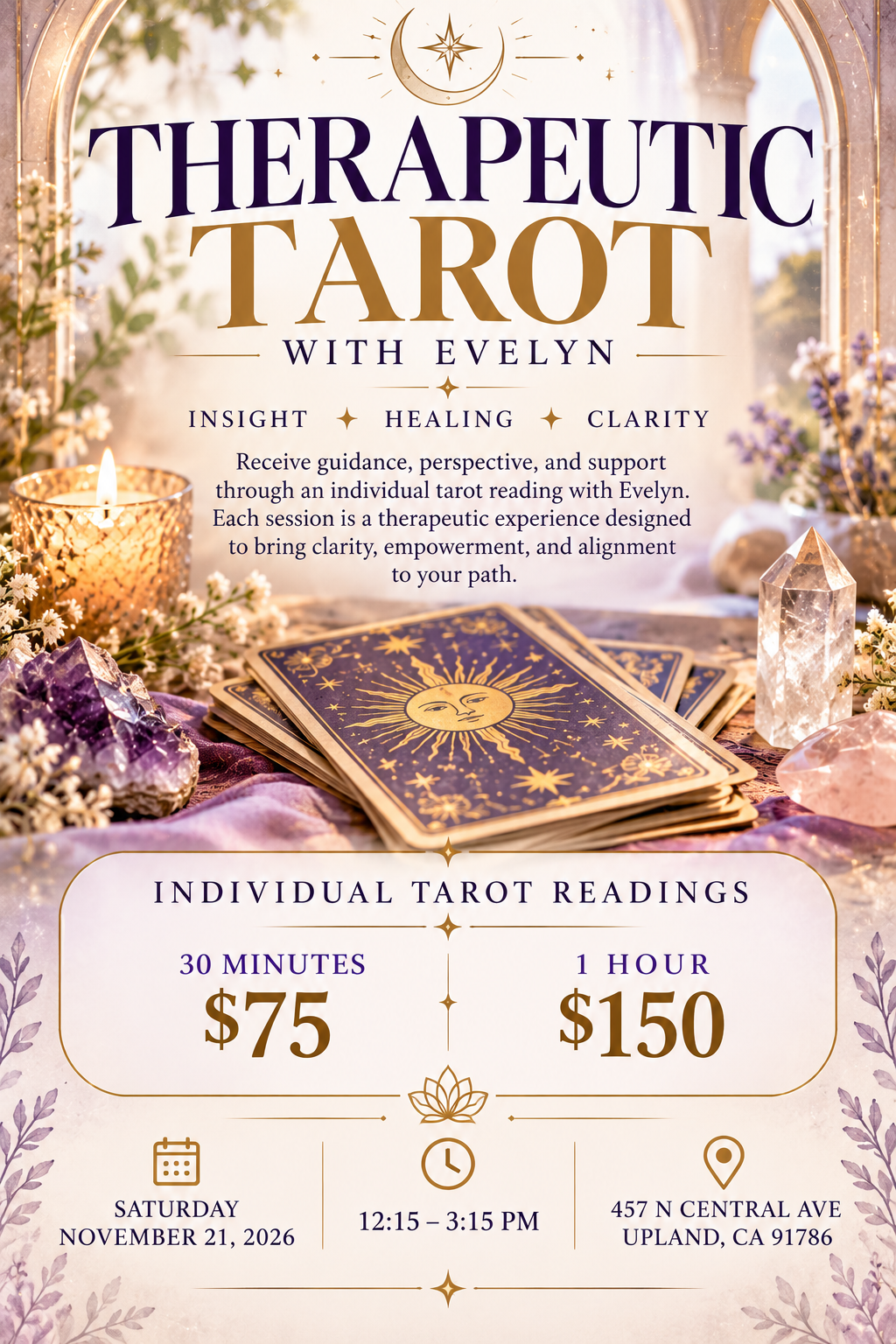 Therapeutic Tarot with Evelyn 11/21/26