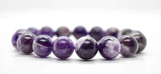 Copy of Chevron Amethyst with Cacoxenite Bracelet (12mm)