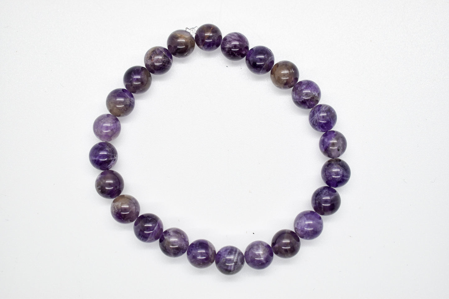 Chevron Amethyst with Cacoxenite Bracelet (8mm) - Stones of Transformation