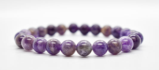 Chevron Amethyst with Cacoxenite Bracelet (8mm)