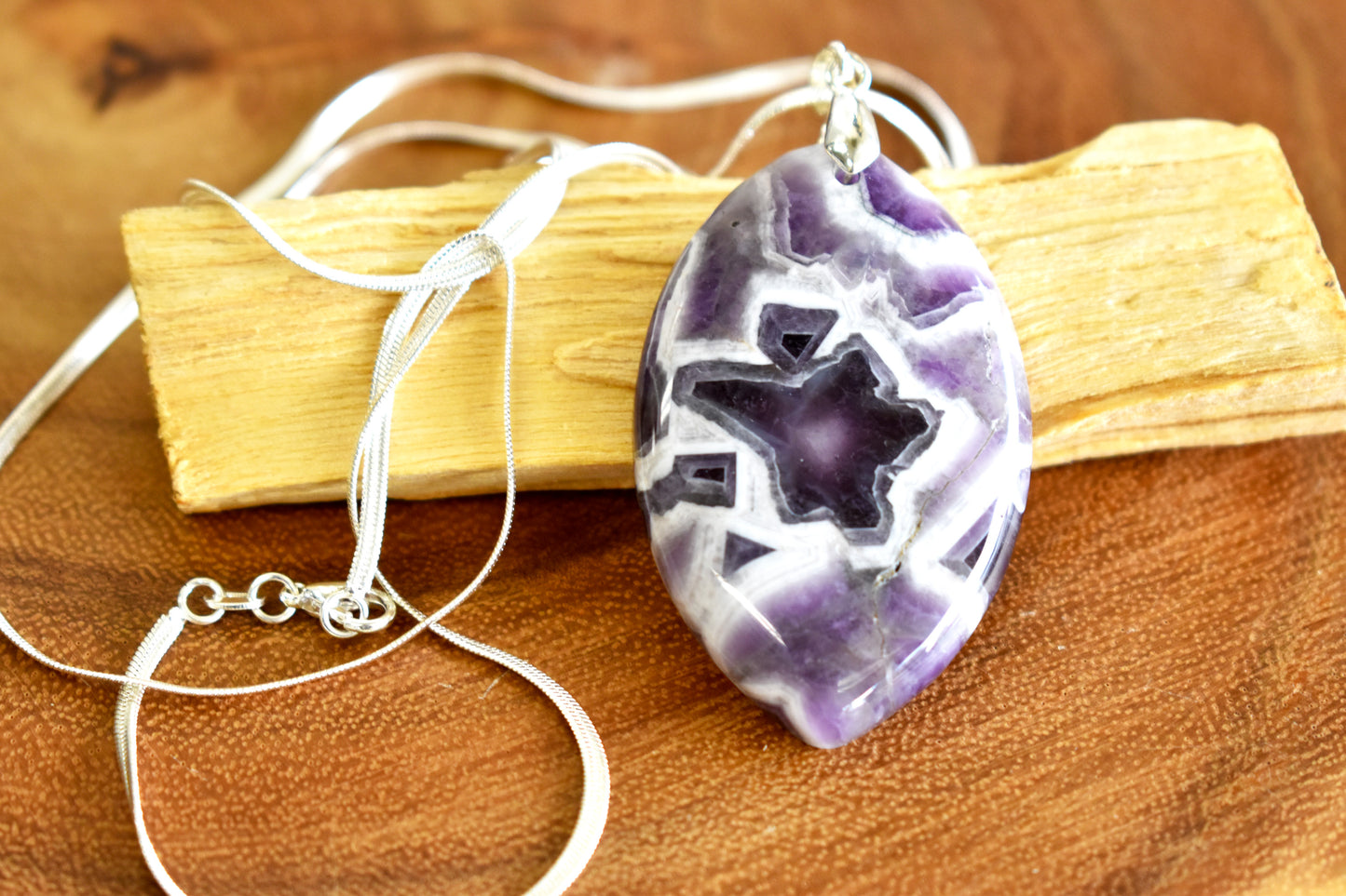 Chevron Amethyst Necklace - Stones of Transformation