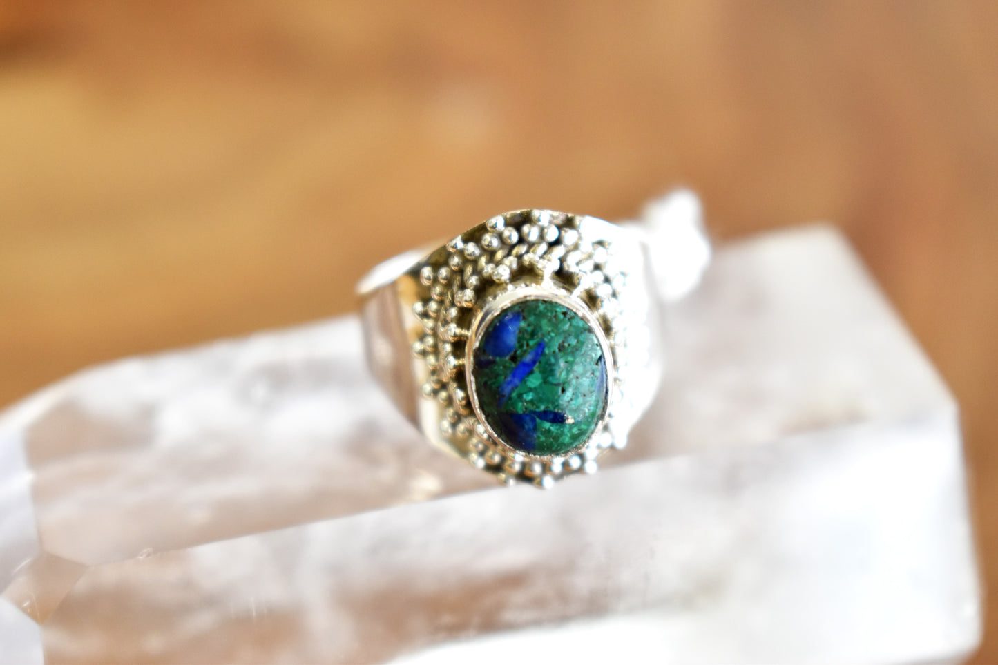 Azurite with Malachite Ring (Size 7.5)