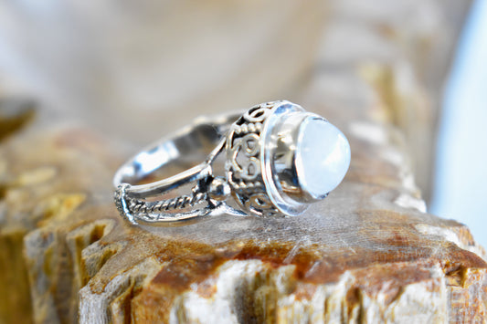 Rainbow Moonstone Ring (Size 8.5)