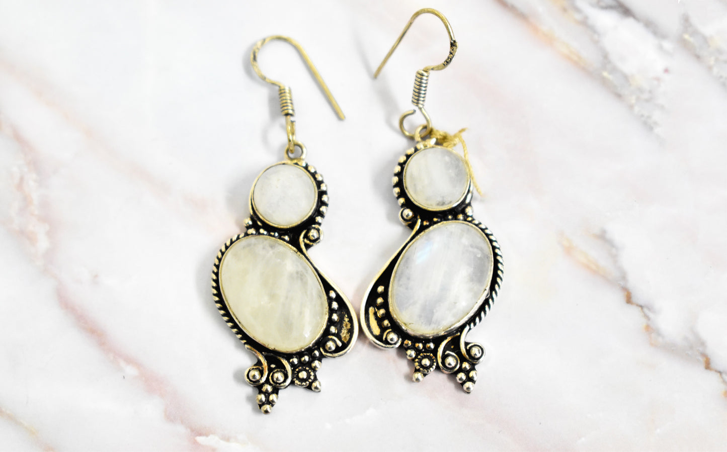 Rainbow Moonstone Earrings - Stones of Transformation