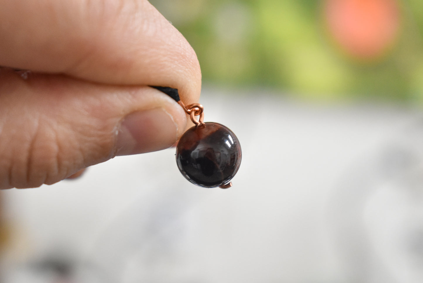 Copper Red Tigers Eye Bead Necklace