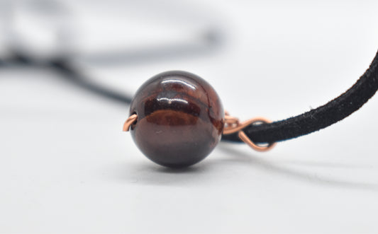 Copper Red Tigers Eye Bead Necklace