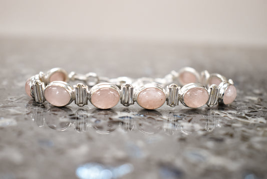 Sterling Silver Morganite Tennis Bracelet