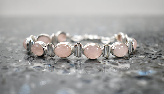Sterling Silver Morganite Tennis Bracelet