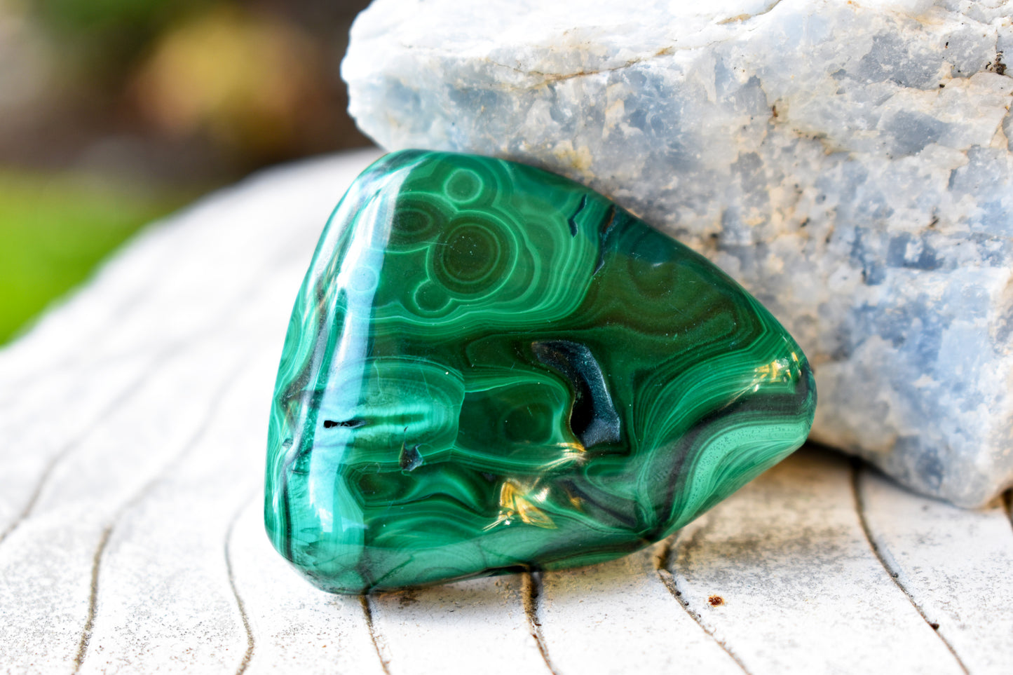 Malachite Palm Stone