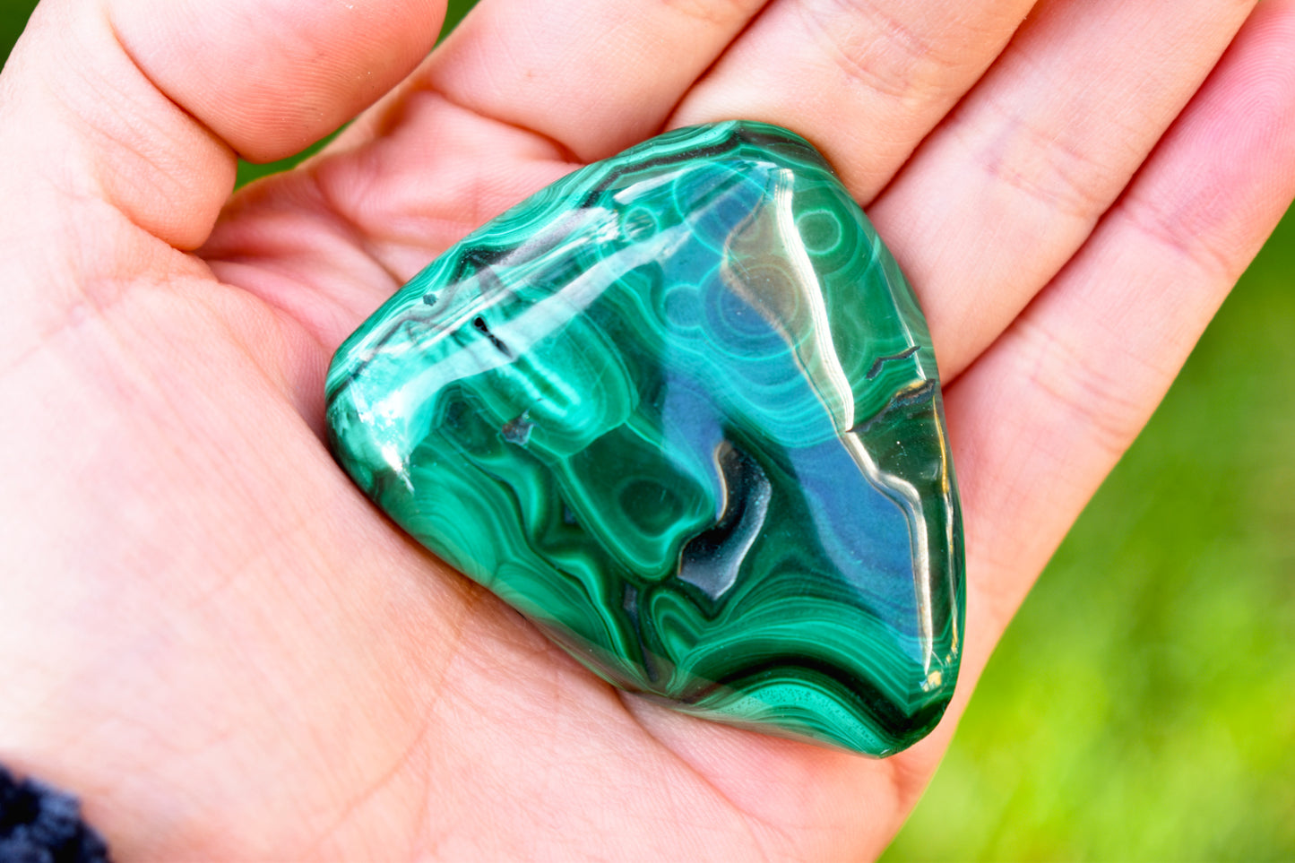 Malachite Palm Stone