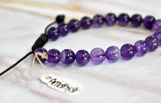 stones-of-transformation - Amethyst Adjustable Bracelet - Stones of Transformation -