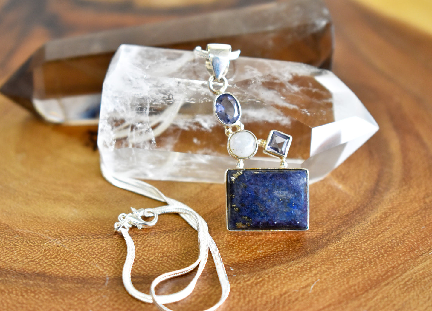 Amethyst, Lapis Lazuli and Moonstone Necklace
