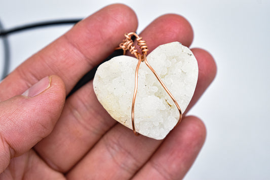 Copper Wrapped Apophyllite Cluster Necklace - Stones of Transformation