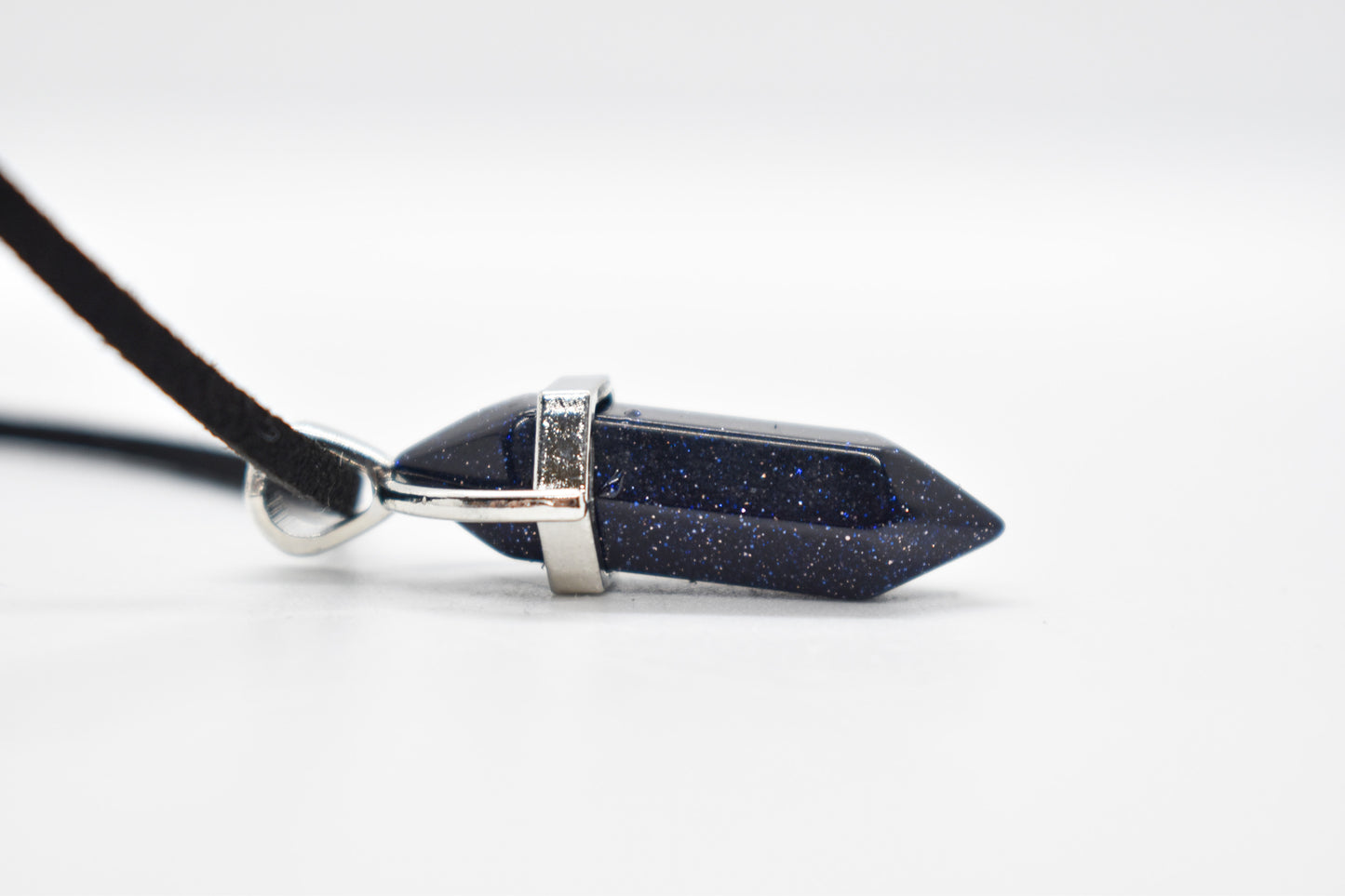 Blue Goldstone Point Necklace