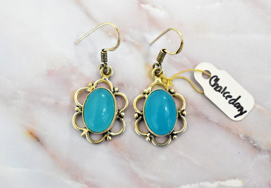 stones-of-transformation - Chalcedony Earrings - Stones of Transformation -