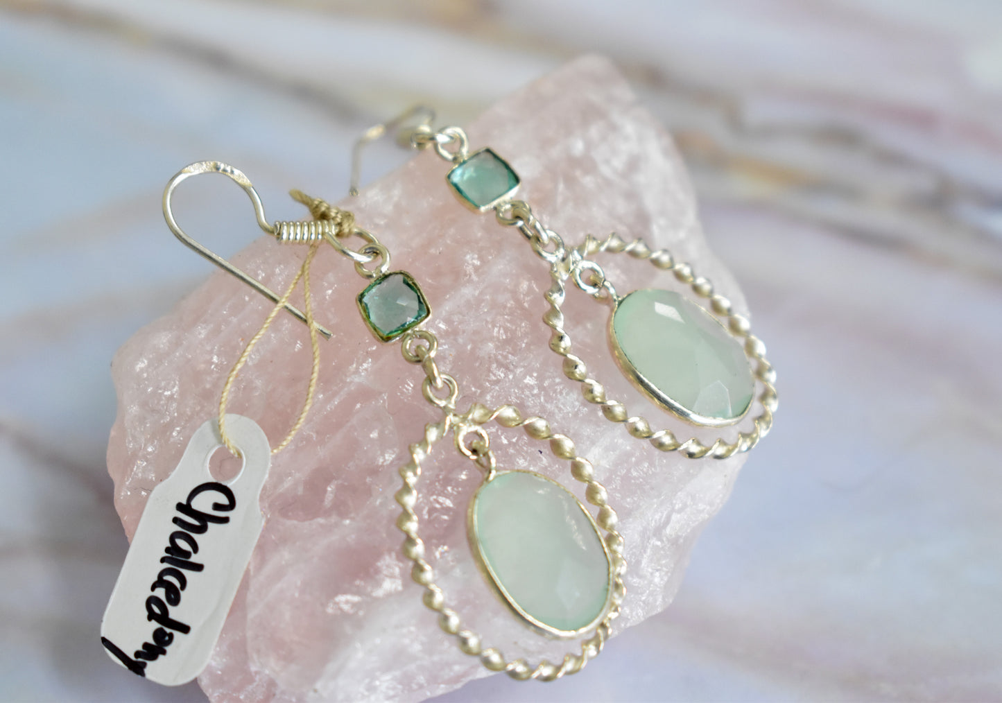 stones-of-transformation - Chalcedony Earrings - Stones of Transformation -