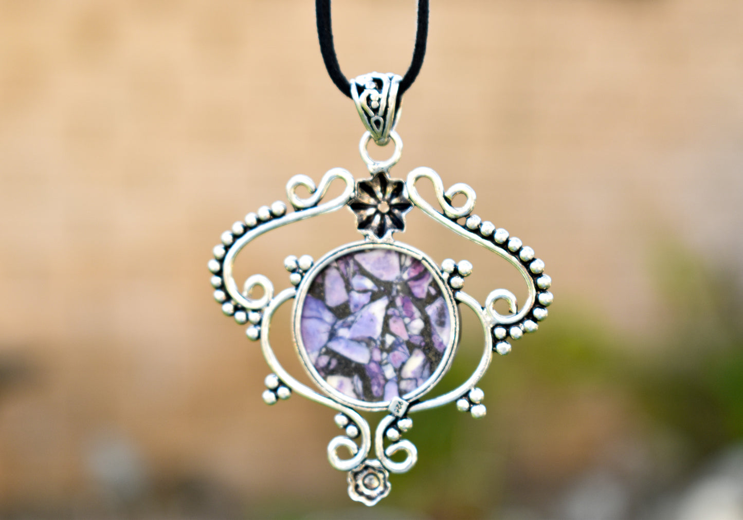 Charoite with Chalcopyrite Necklace