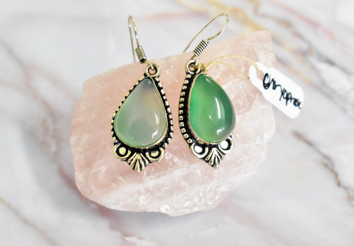 stones-of-transformation - Chrysoprase Earrings - Stones of Transformation -