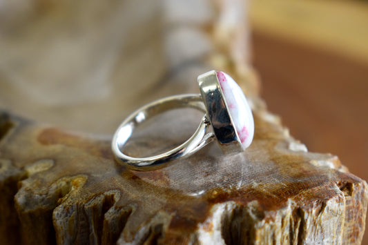 Cinnabar on Dolomite Ring (Size 8)