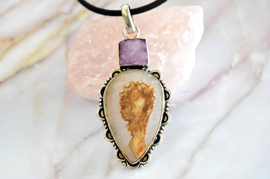 Druzy and Picture Jasper Necklace