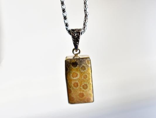 Fossil Coral Agate Necklace - Stones of Transformation