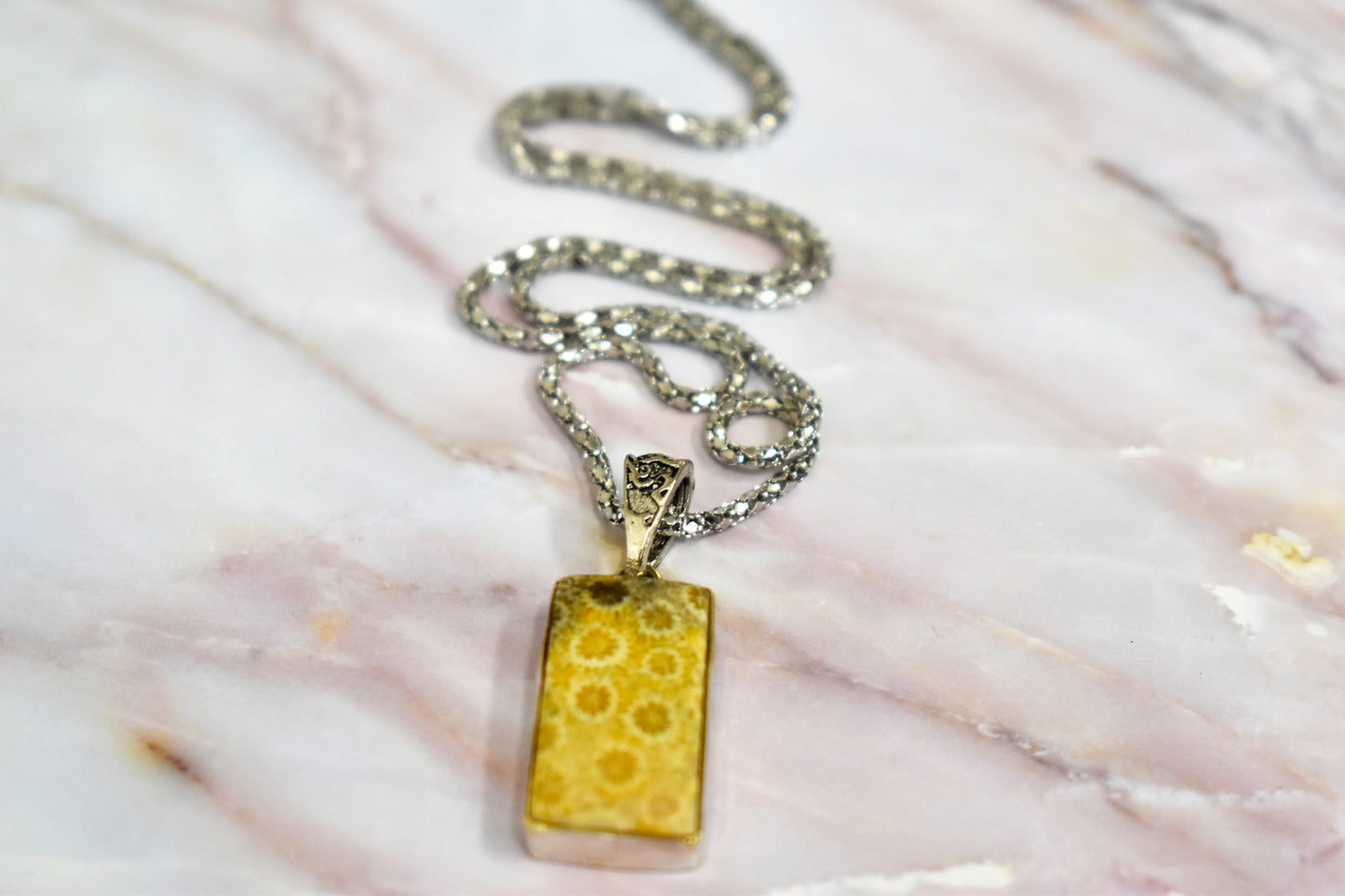 Fossil Coral Agate Necklace - Stones of Transformation