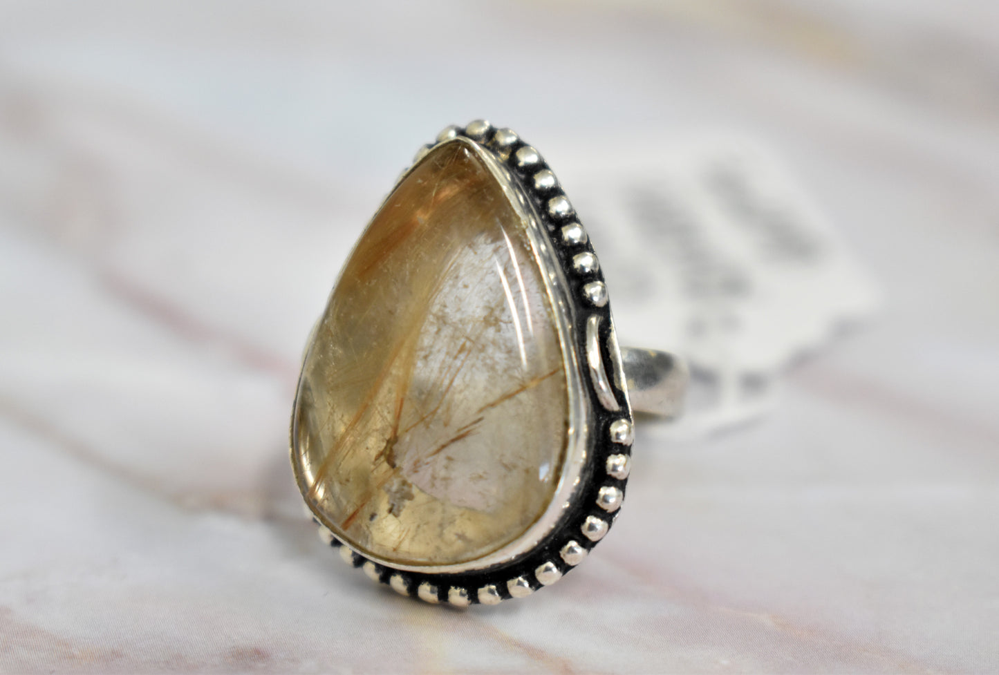 stones-of-transformation - Golden Rutilated Quartz Ring (Size 8.5) - Stones of Transformation - 