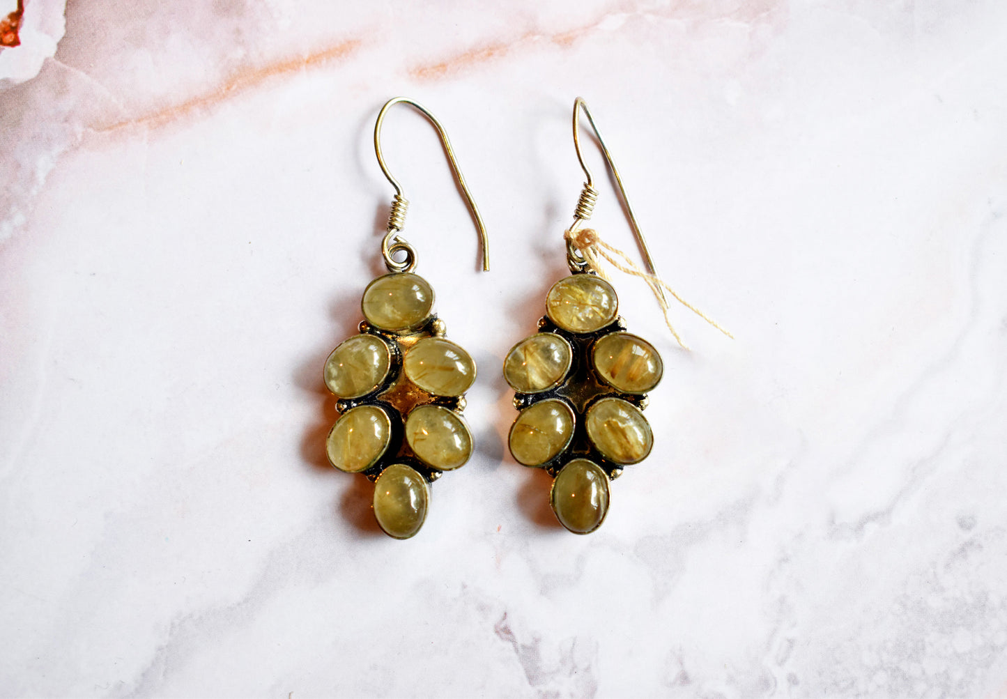 Golden Rutile Quartz Earrings - Stones of Transformation