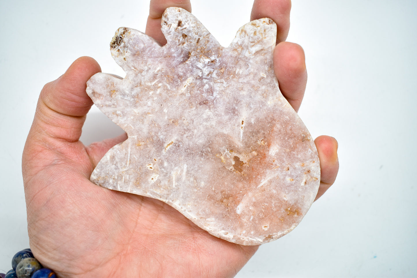 Pink Amethyst Hamsa Hand