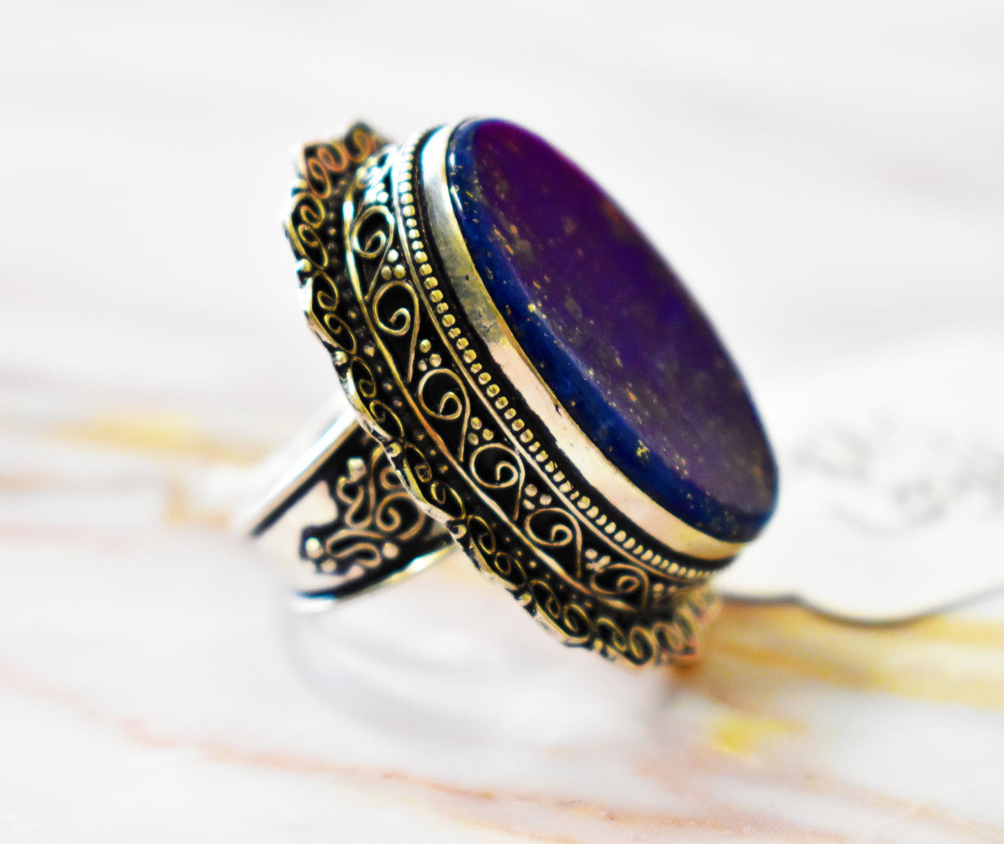 stones-of-transformation - Lapis Lazuli Ring (Size 7) - Stones of Transformation -