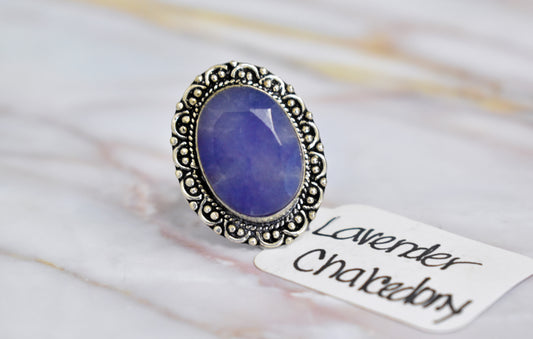 stones-of-transformation - Lavender Chalcedony Ring (Size 8.5) - Stones of Transformation -