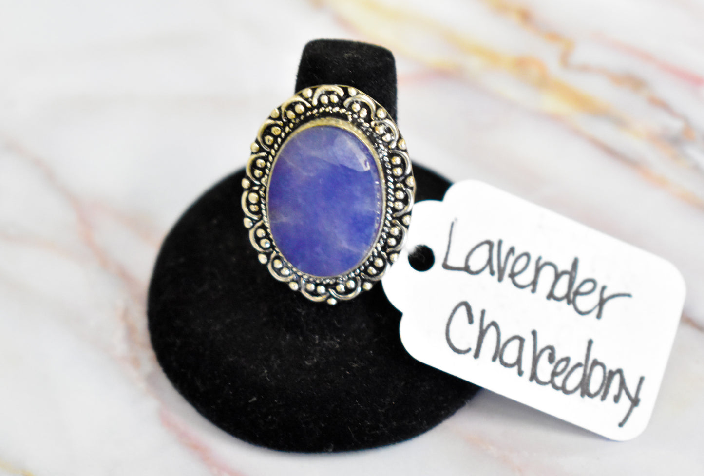 stones-of-transformation - Lavender Chalcedony Ring (Size 8.5) - Stones of Transformation -