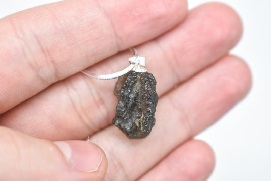 Sterling Silver Moldavite Necklace - Stones of Transformation