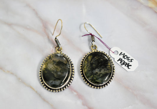 stones-of-transformation - Moss Agate Earrings - Stones of Transformation -
