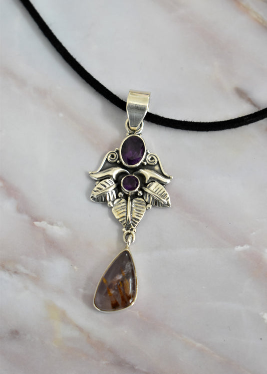 stones-of-transformation - Amethyst and Super 7 (Melody's Stone) Necklace - Stones of Transformation -