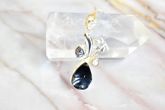 Natural Shungite Pearl Pendant - Stones of Transformation