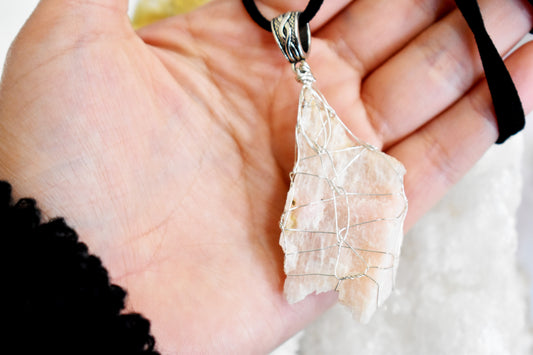 Natural Pink Petalite Pendant - Stones of Transformation