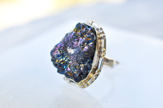 Peacock Ore Ring (Size 7)