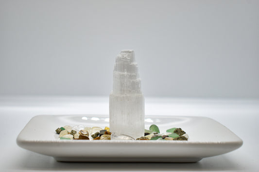 Crystal Prosperity White Tray