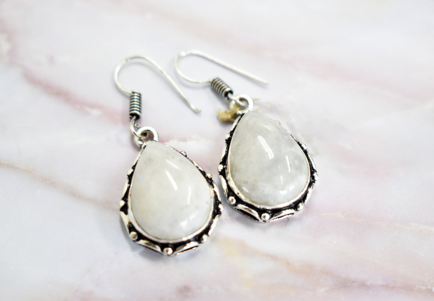 stones-of-transformation - Rainbow Moonstone Earrings - Stones of Transformation -