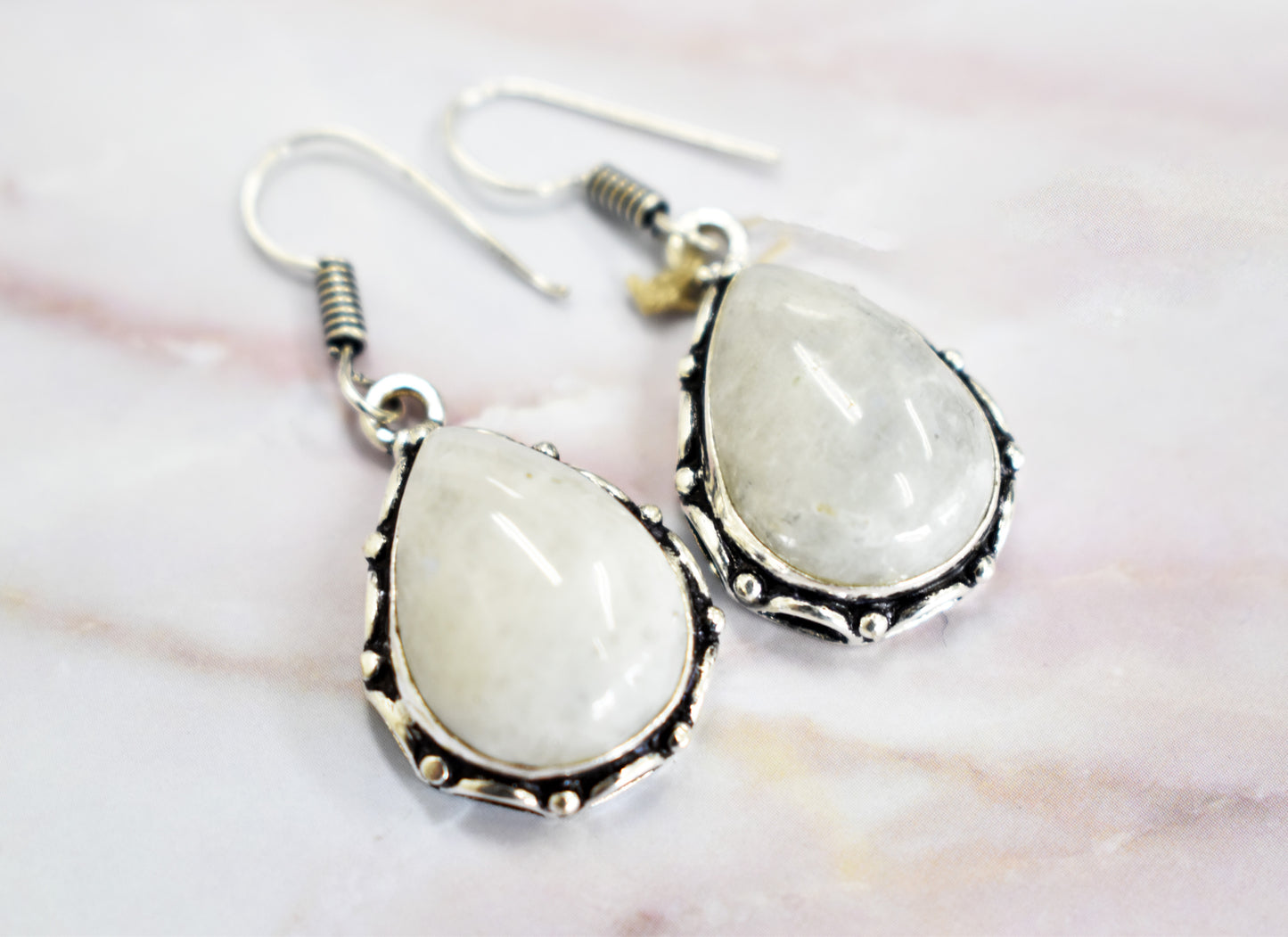 stones-of-transformation - Rainbow Moonstone Earrings - Stones of Transformation -