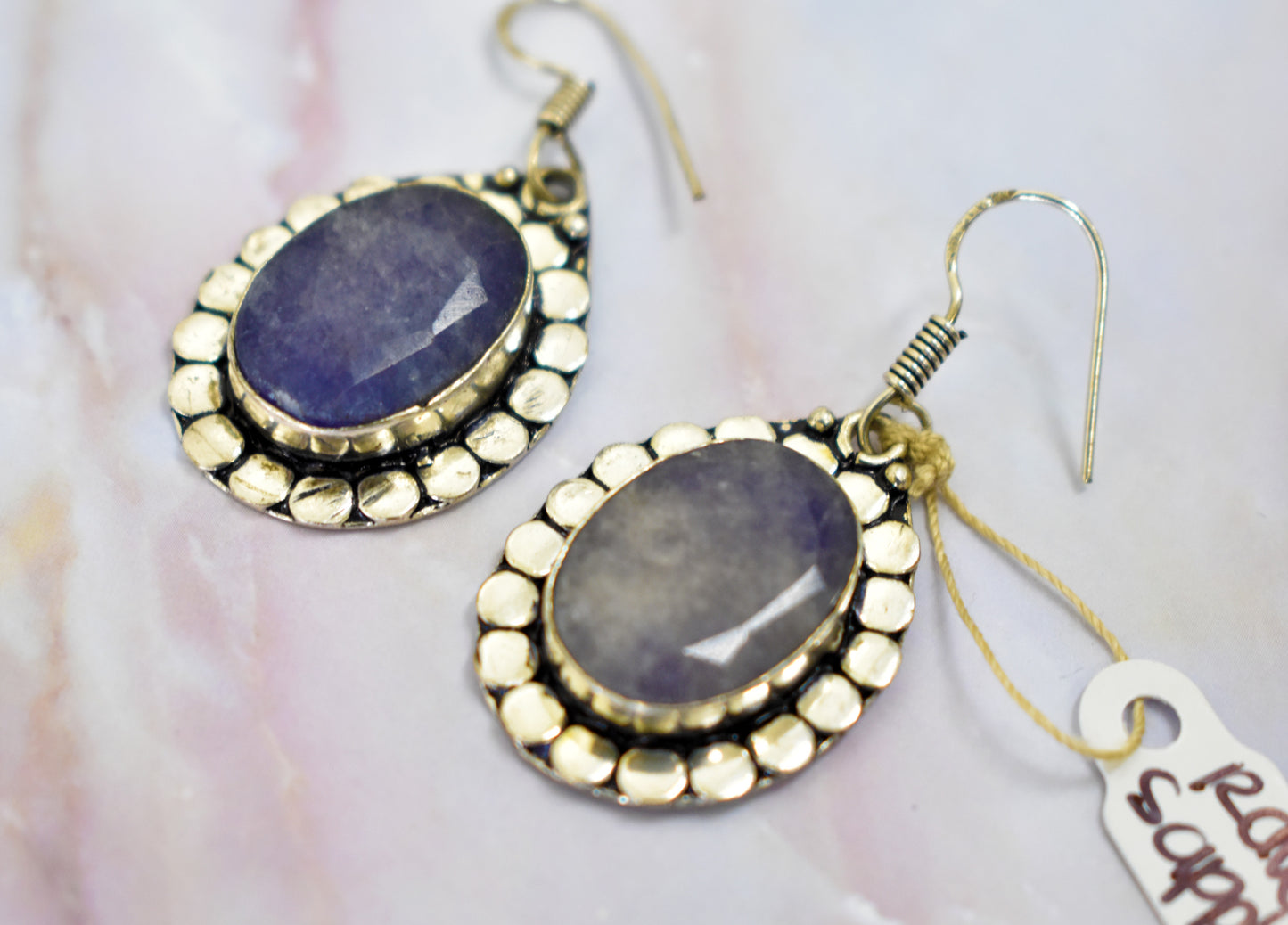 stones-of-transformation - Raw Sapphire Earrings - Stones of Transformation -
