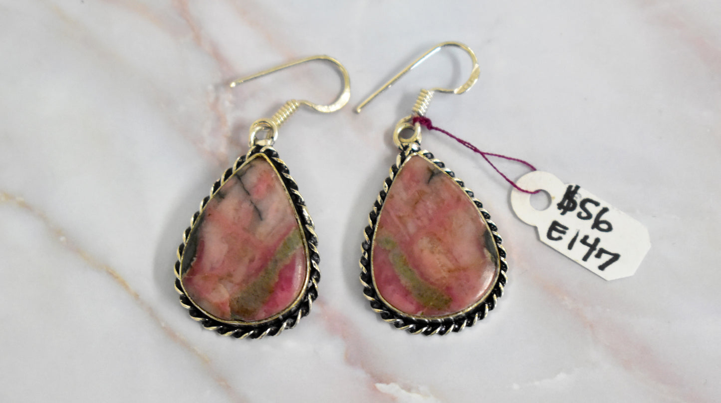 stones-of-transformation - Rhodonite Earrings - Stones of Transformation -