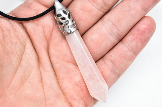 Rose Quartz Point Necklace