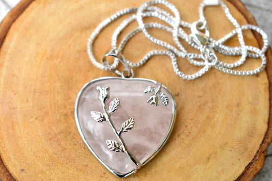 Rose Quartz Heart Pendant