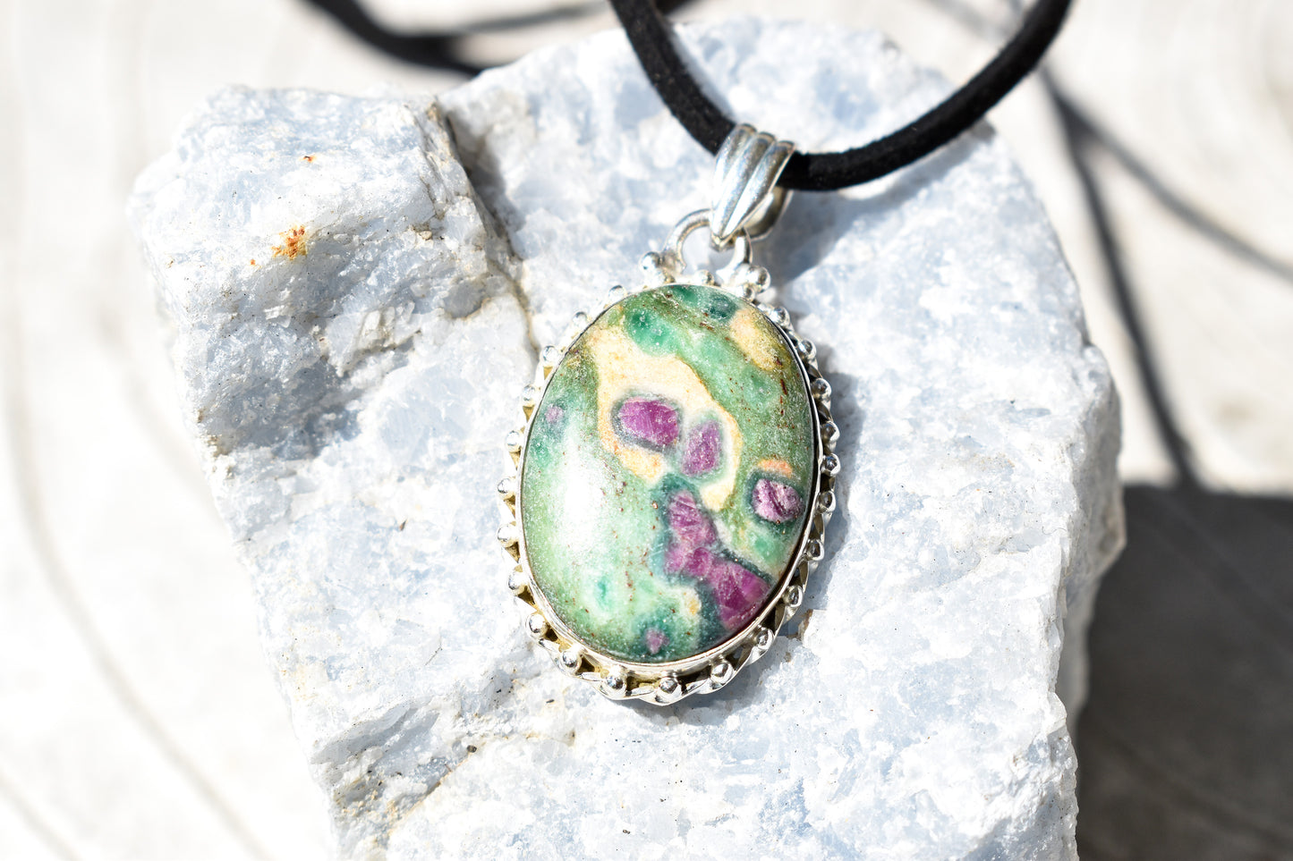 Ruby in Fuchsite Necklace - Stones of Transformation