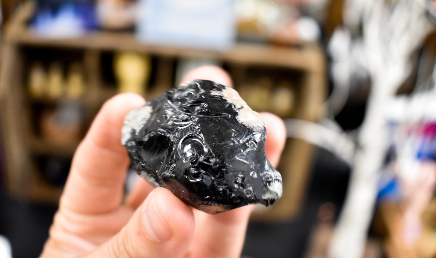 Raw Snowflake Obsidian